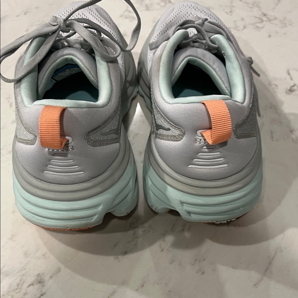 Hoka Women's Light Gray and Mint Athletic Shoes - Picture 5 of 6